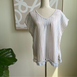 St. Tropez Linen Pastel Striped Coverup